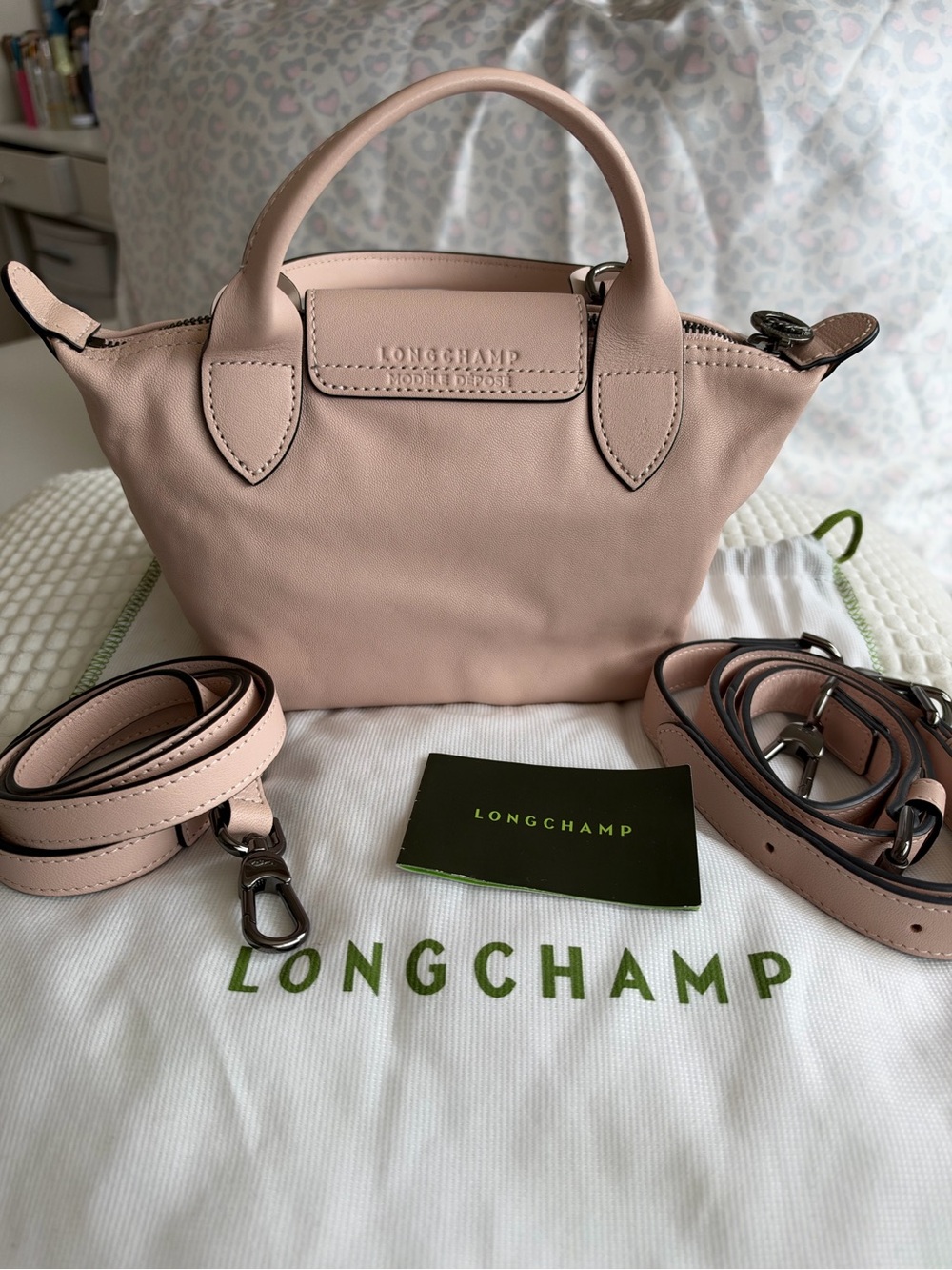 Longchamp Small Crossbody Top-Handle Bag in Blush Pink - Picture 2 of 7
